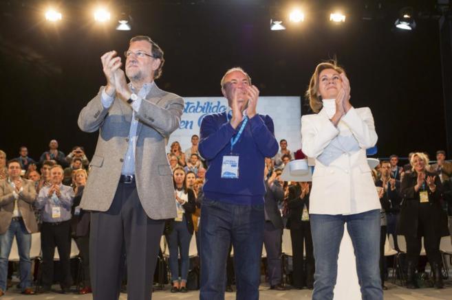Mariano Rajoy. Jos Antonio Monago y Mara Dolores de Cospedal.