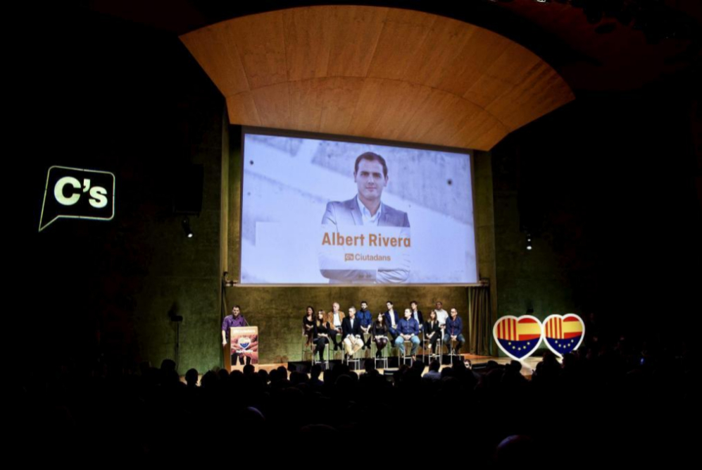 El lder de Ciutadans, Albert Rivera,en el evento 'Con la democracia...