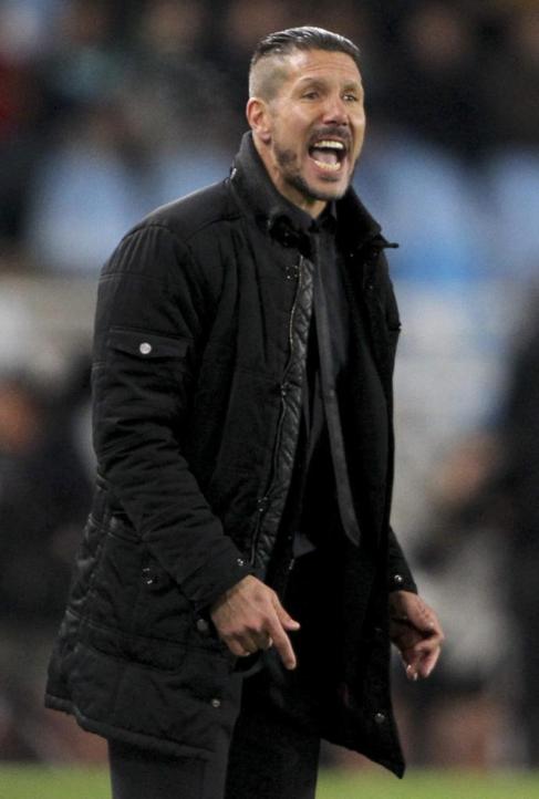 Simeone, durante el encuentro ante la Real Sociedad.