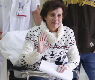 Teresa Romero, tras recibir el alta hospitalaria.