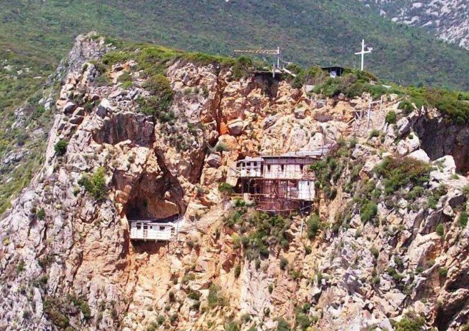 Complejo de celdas de la comunidad religiosa en el Monte Athos