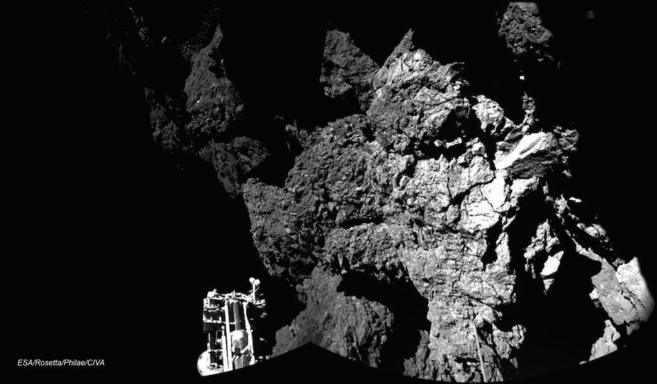 El cometa visto desde Philae.