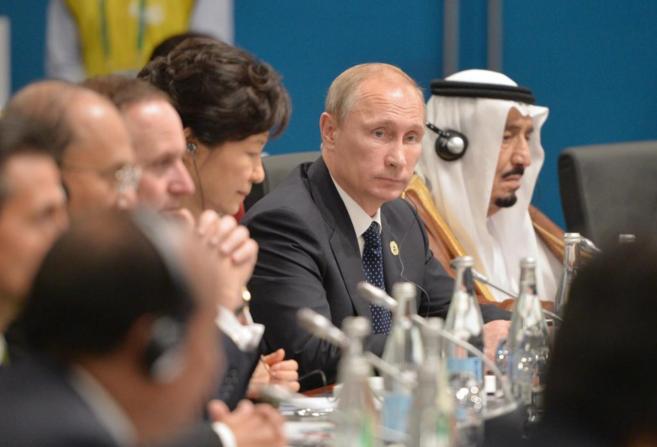 El presidente de Rusia, Vladimir Putin, este sábado en la cumbre del...