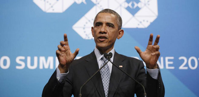 El presidente de EEUU, Barack Obama, en una comparecencia durante el...