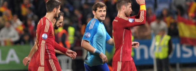 Casillas, al final del partido contra Bielorrusia, volver a ser...