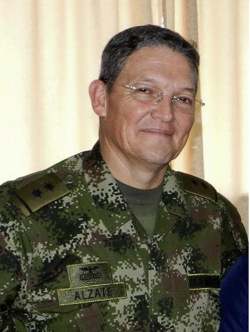 Imagen de archivo del general colombiano secuestrado, Rubn Alzate.