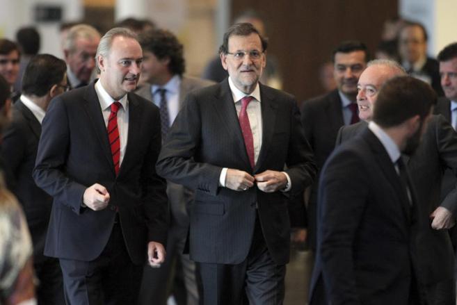 Fabra y Rajoy, a su llegada a la clausura del Congreso de la Empresa...