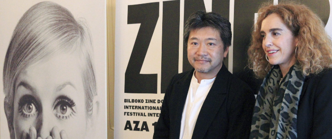 El realizador japons Kore Eda  junto a la concejal de Cultura del...