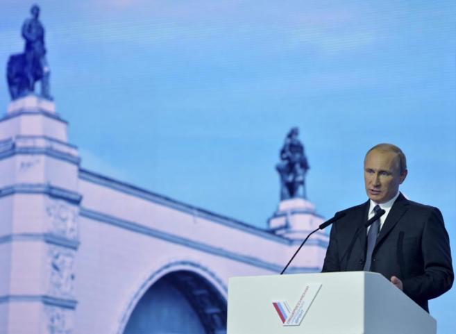 El presidente ruso, Vladimir Putin, durante su intervencin en un...
