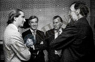 De izquierda a derecha, Gonzalo Urquijo, ngel Acebes, Luis Brcenas...