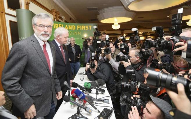 El presidente de Sinn Fein, Gerry Adams, en Belfast.