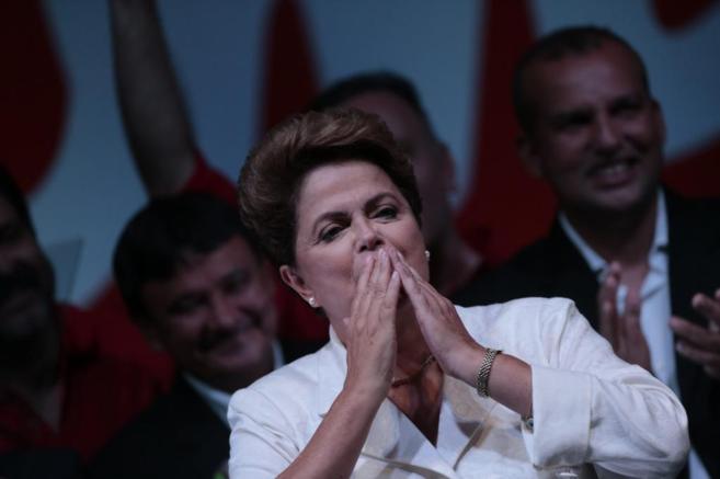 La presidenta de Brasil, Dilma Rousseff, tras su reeleccin.