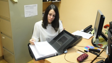 Luisa Nieto en su despacho de la Fundación Aspacia.