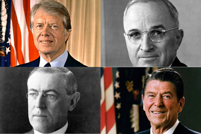 De izq. a dcha y de arriba abajo, Jimmy Carter, Harry S.Truman,...