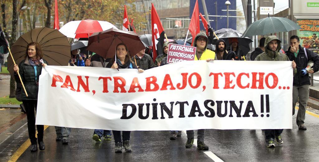 Manifestantes en Bilbao.