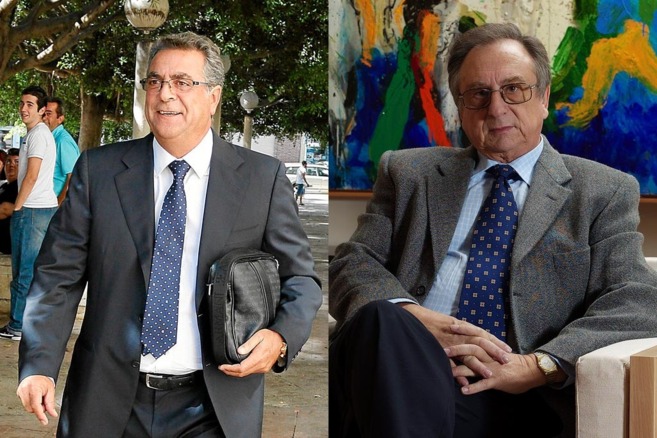 Enrique Ortiz, en el juzgado de Alicante (i) y el presidente del grupo...