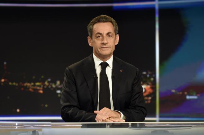 Nicolas Sarkozy, durante la entrevista en la televisin TFI, esta...
