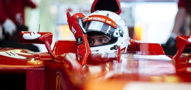 Vettel, ya de rojo con su nueva escudera.