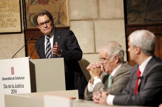 Artur Mas, durante el discurso que realiz ayer en Barcelona en los...