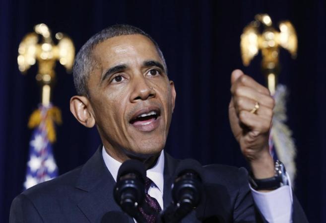 Obama en su discurso despus de visitar el centro del NIH situado en...