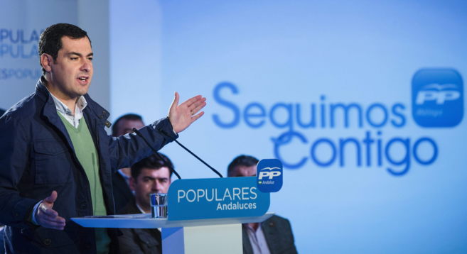 Juan Manuel Moreno, lder del PP-A, durante un acto en Mlaga.