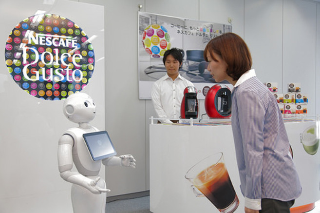 El robot Pepper que ayuda a Nestl a vender caf en Japn.