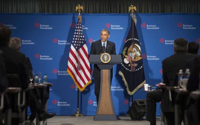 Barack Obama, durante su encuentro con empresarios.