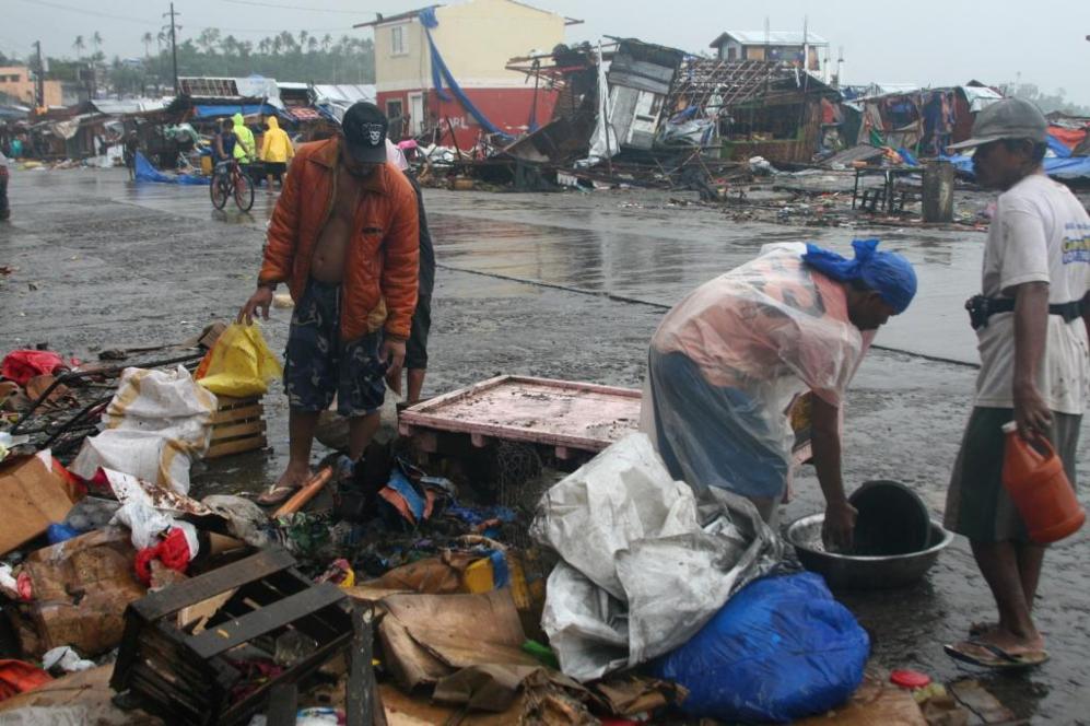 Zona afectada por el tifn Hagupit, en el centro de Filipinas, este...