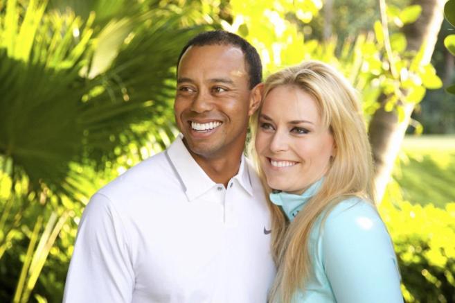 Tiger Woods y Lindsey Vonn, en el anuncio de su relacin, en 2013.