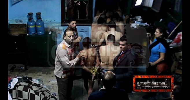 Imagen de la redada difundida por una televisin privada egipcia.