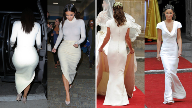 Compare usted mismo las posaderas de Kim Kardashian y Pippa Middleton.
