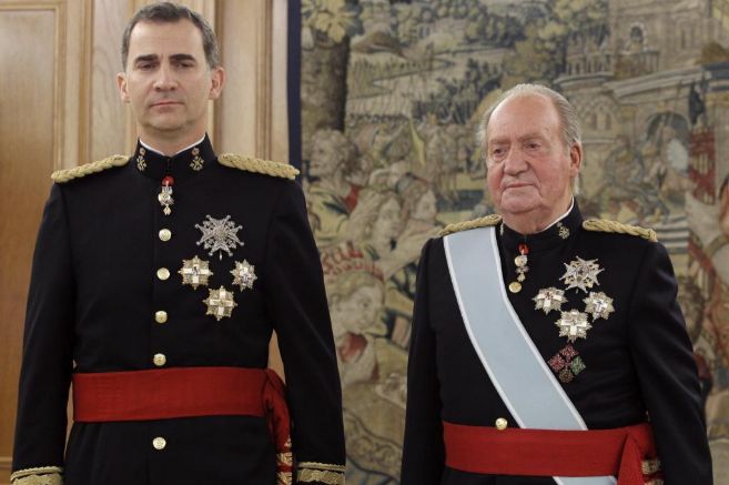 El Rey Felipe y el Rey Juan Carlos, en los actos de la proclamacin.