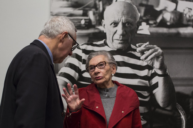 El director del Museo, Jos Lebrero, con Christine Ruiz-Picasso, ante...