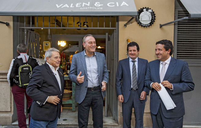Fabra, ayer, con Alfonso Rus (Valencia), Jos Cscar (Alicante) y...