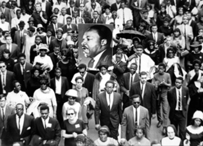 Marcha en memoria de King, en Atlanta, en 1968.