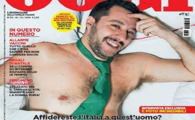 El poltico italiano Matteo Salvini posa sin ropa en un reportaje...