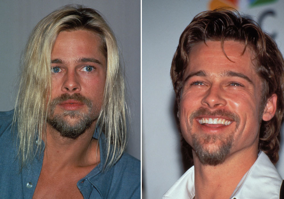 Durante este perodo, Brad Pitt tuvo diferentes cortes de pelo, tal y...