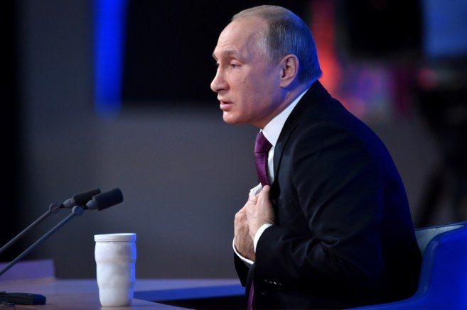 Vladimir Putin, durante su conferencia de prensa.