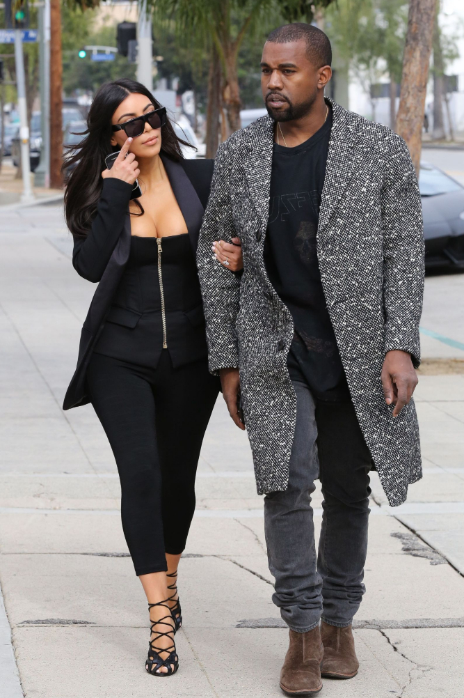 Kim y Kanye West  de paseo por Beverly Hills