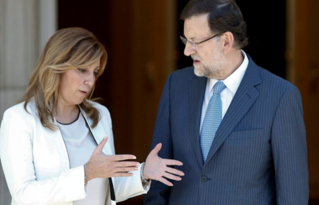 Susana Daz y Mariano Rajoy, a las puertas del Palacio de la Moncloa,...