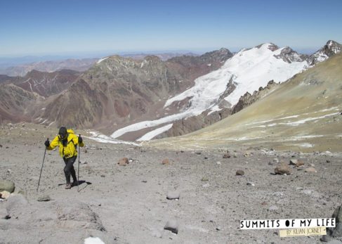 Kilian Jornet, en los ltimos metros de subida al Aconcagua.
