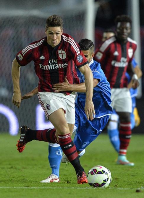Fernando Torres, durante un partido con el Milan.