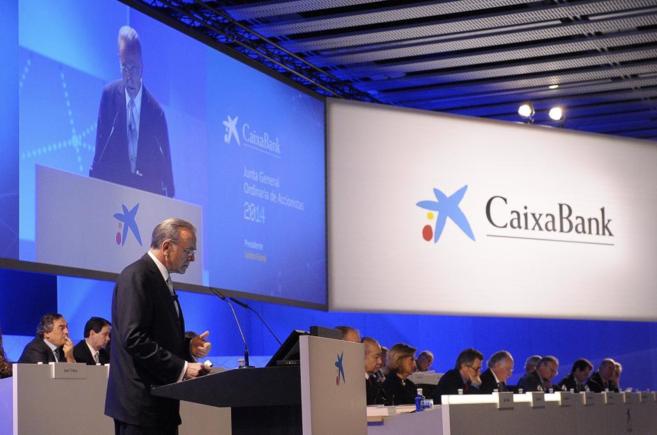 Isidro Fain, presidente de CaixaBank, en una intervencin en la...