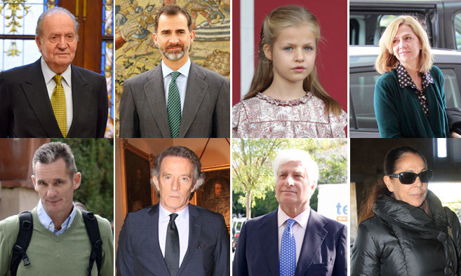 De arriba a abajo: Don Juan Carlos, el Rey Felipe VI, Doa Leonor, la...