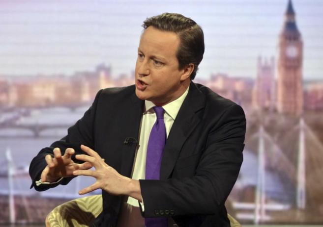 El 'premier' David Cameron, ayer, durante su entrevista en...