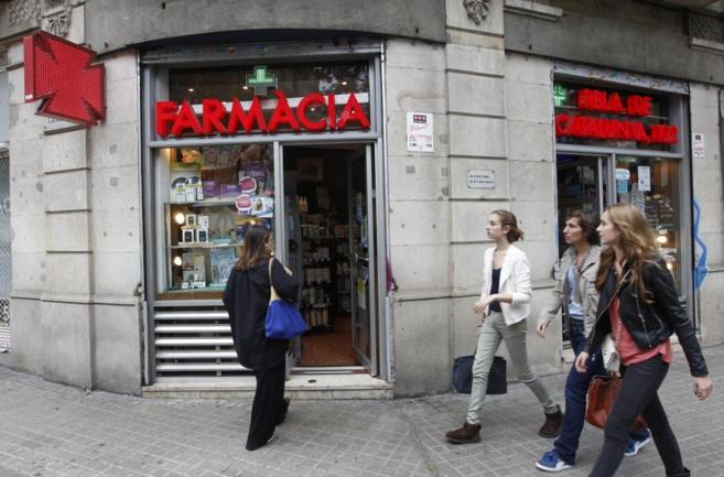 Una farmacia del centro de Barcelona el da en que el sector hizo...