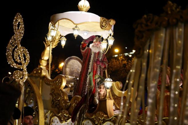 El Rey Melchor por las calles de Madrid.