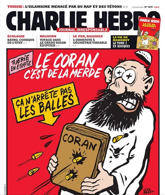 Ilustración irónica contra Mahoma publicada en Charlie Hebdo