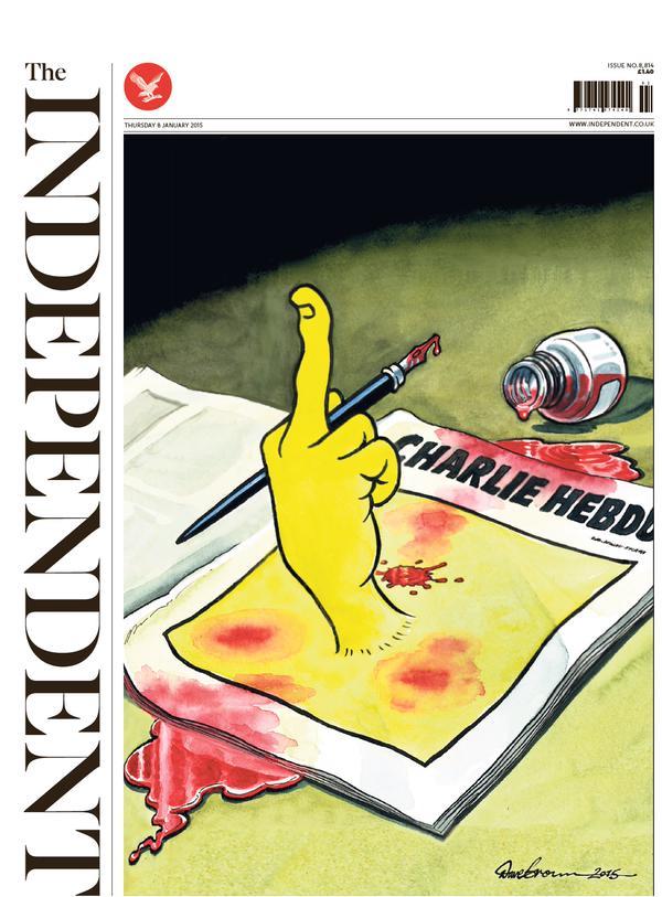Portada homenaje a Charlie Hebdo publicada por el medio britnico The...