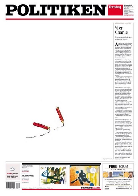 El diario dans Politiken ha ilustrado su portada con una vieta...